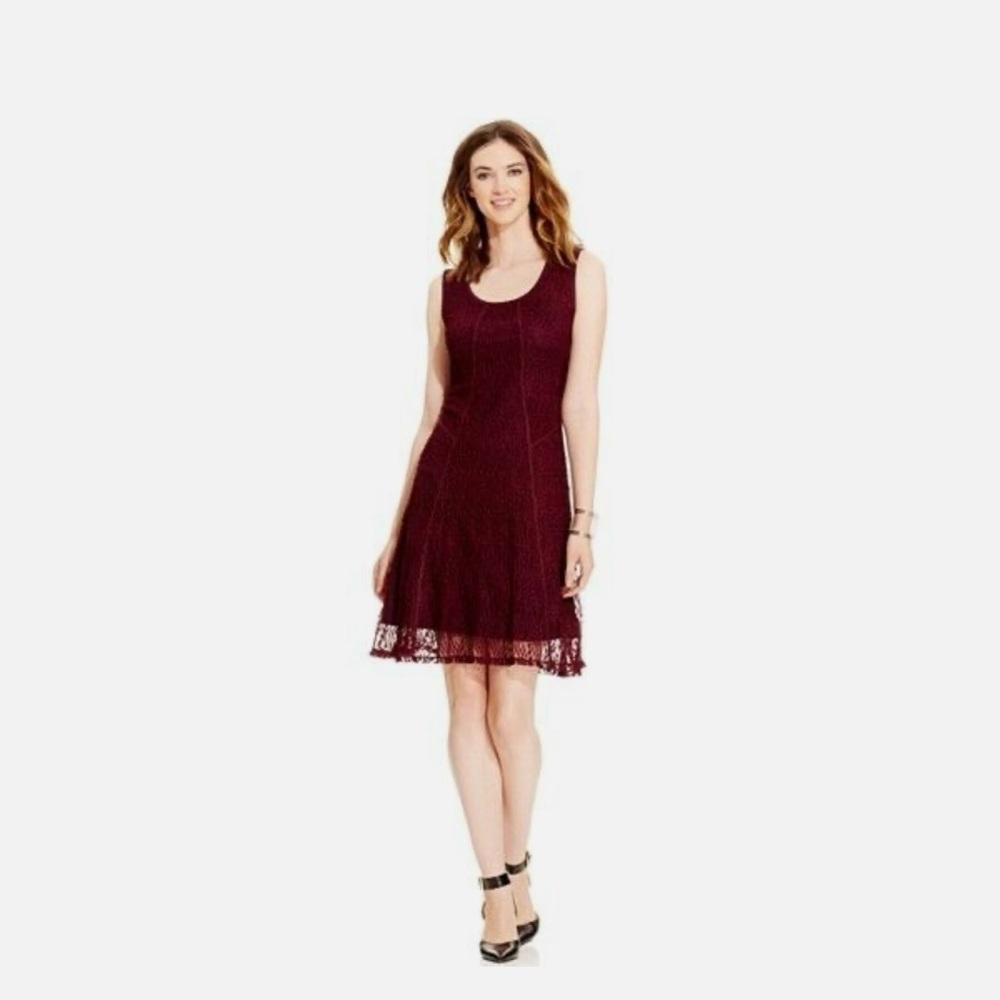 Alfani maroon/purple lace dress size small